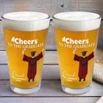 Cheers To The Graduate - Personalized Beer Glass