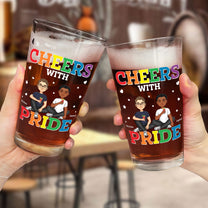 Cheers With Pride Love Is Love - Personalized Beer Glass