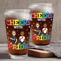 Cheers With Pride Love Is Love - Personalized Beer Glass