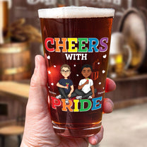 Cheers With Pride Love Is Love - Personalized Beer Glass