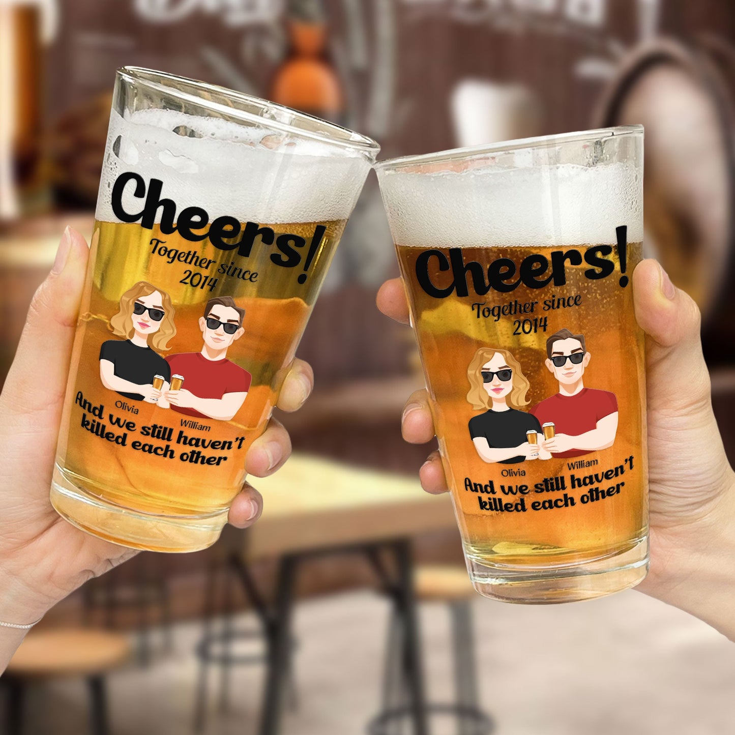 Cheers! Together Since - Personalized Beer Glass