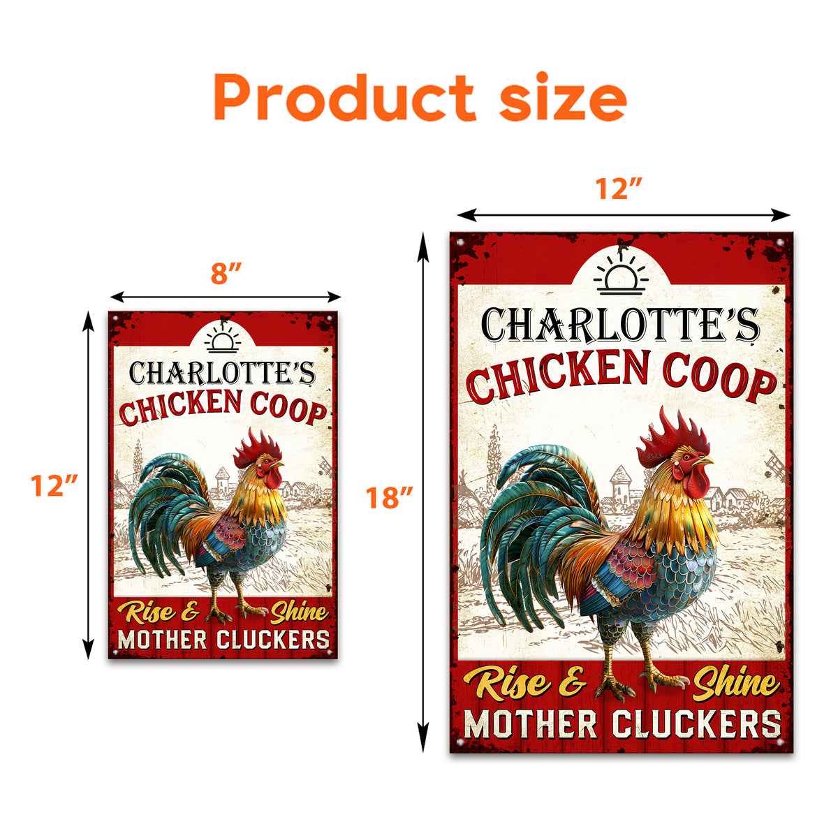 Chicken Coop Rise & Shine 3D Print - Personalized Metal Sign – Macorner