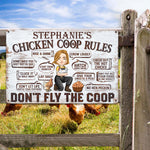 Chicken Coop Rules - Personalized Metal Sign