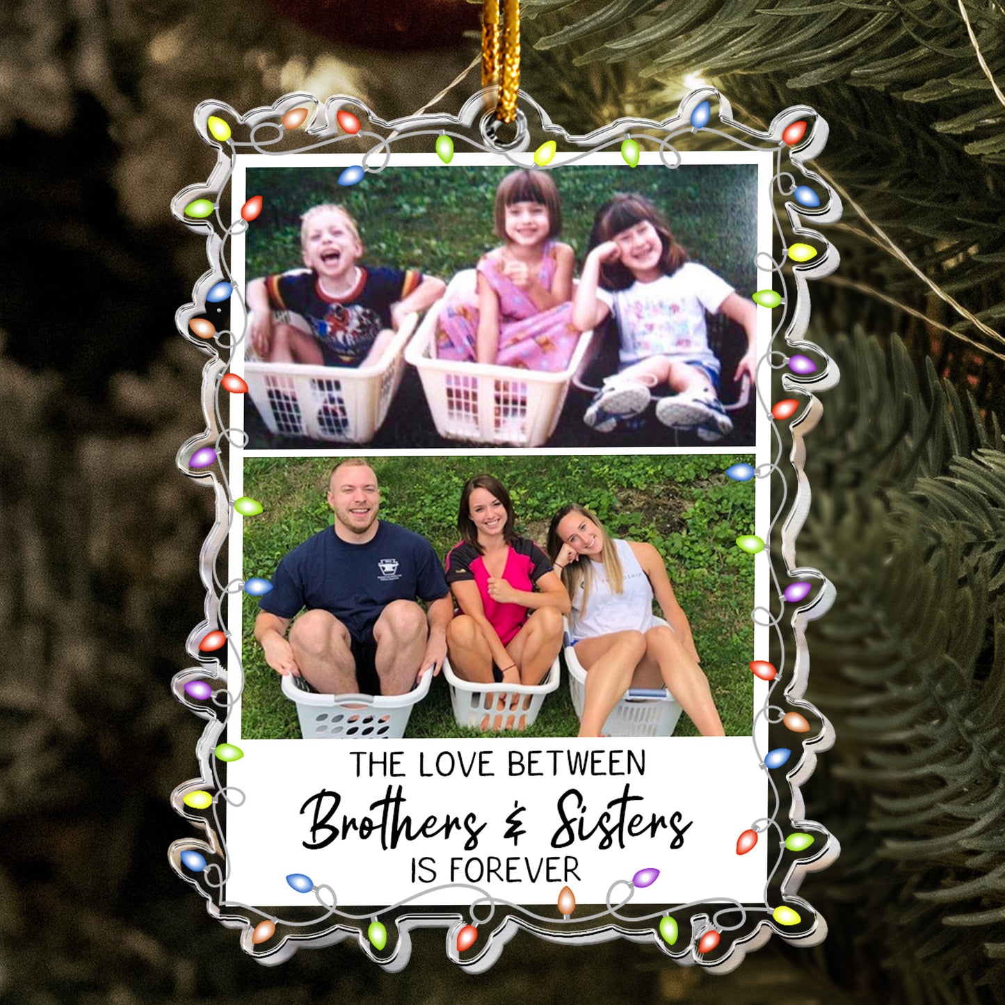 Childhood Photo Upload - Funny Moment For Family, Siblings - Personalized Acrylic Photo Ornament