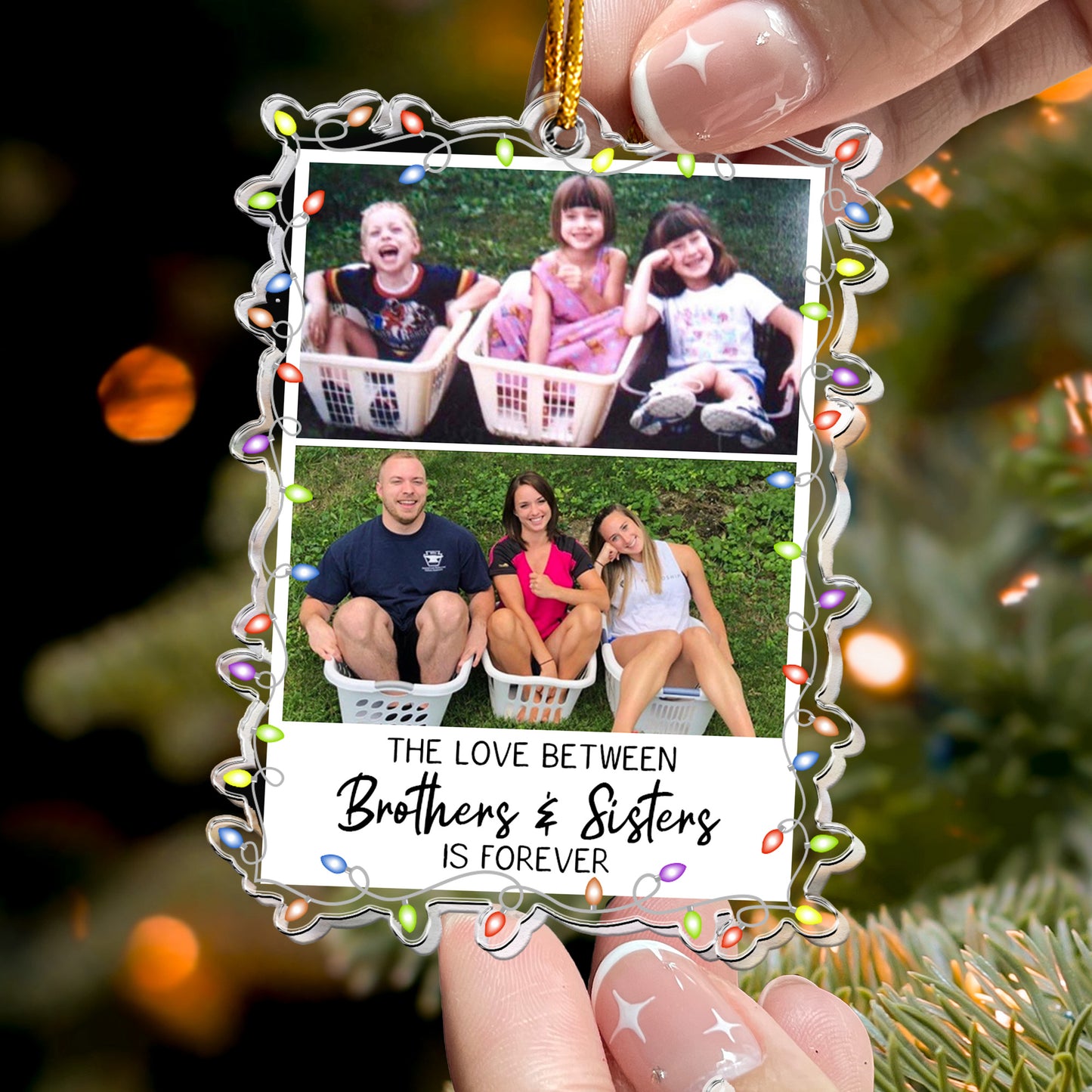 Childhood Photo Upload - Funny Moment For Family, Siblings - Personalized Acrylic Photo Ornament