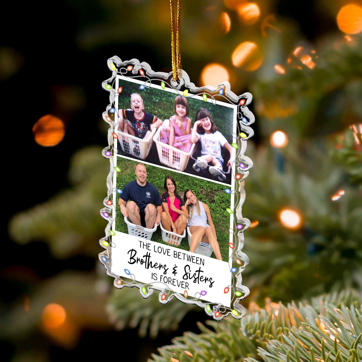 Childhood Photo Upload - Funny Moment For Family, Siblings - Personalized Acrylic Photo Ornament