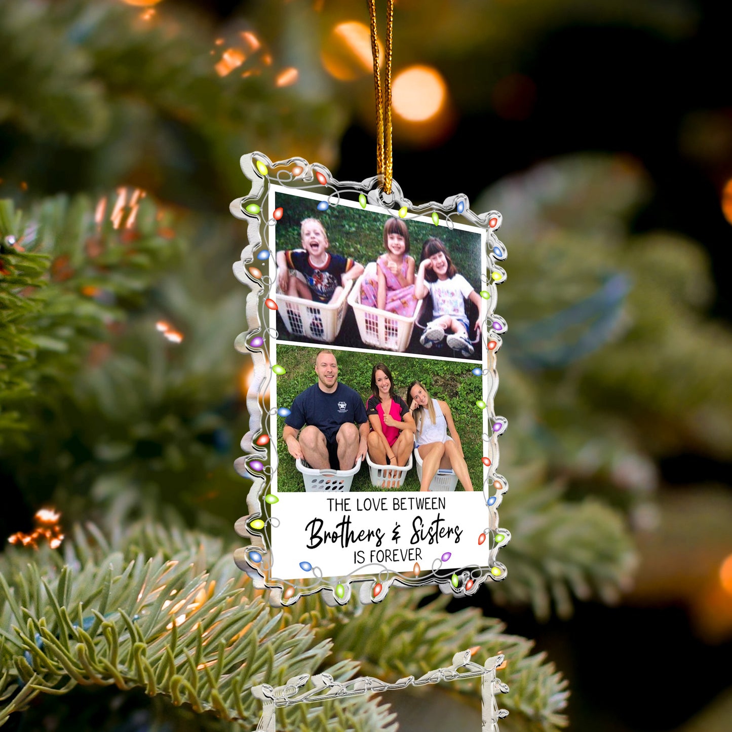 Childhood Photo Upload - Funny Moment For Family, Siblings - Personalized Acrylic Photo Ornament