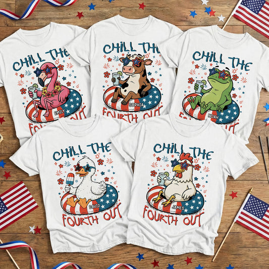 Chill The Fourth Out Funny Patriotic Goose Frog - Personalized Comfort Tee