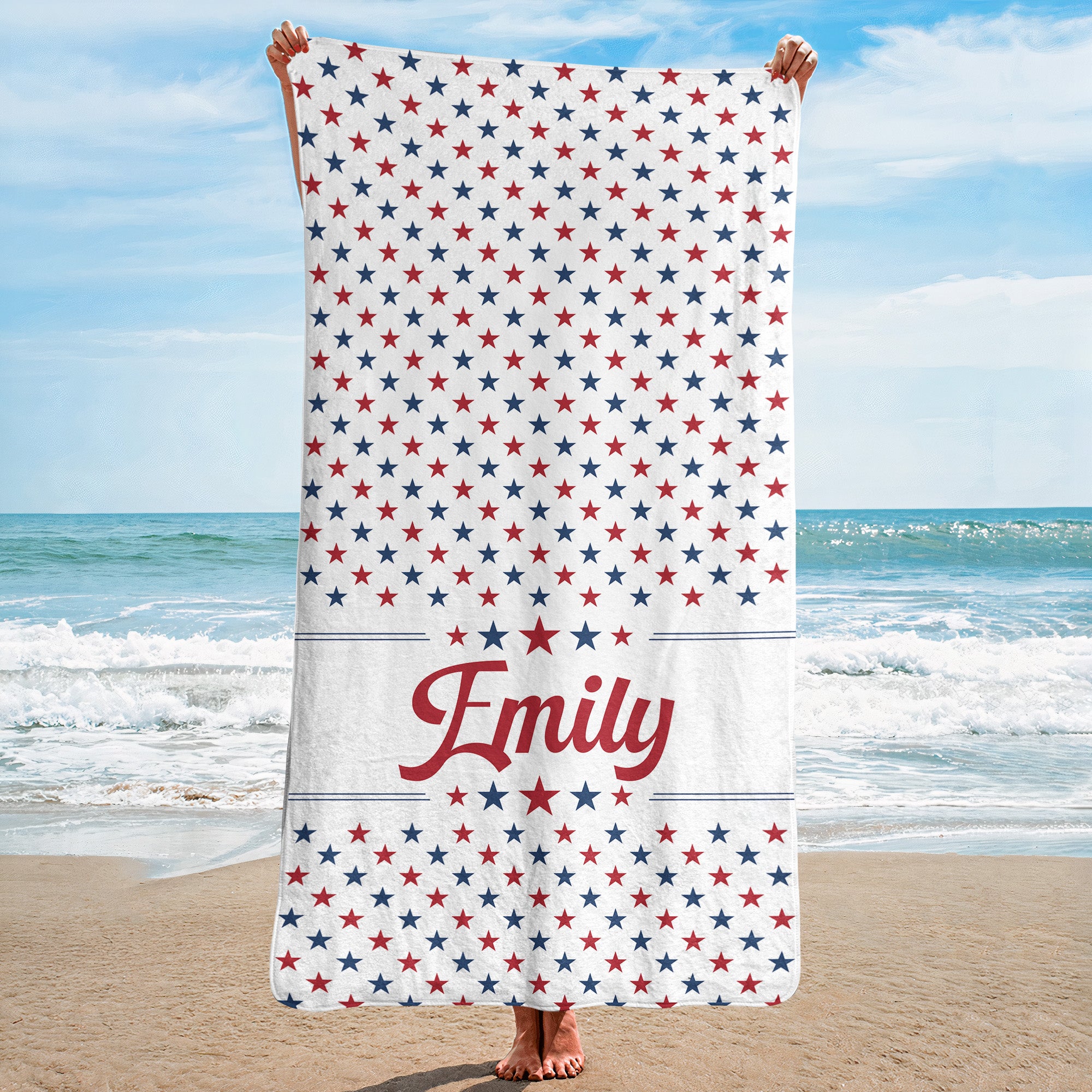 Chill-The-Fourth-Out-Red-White-&-250-Personalized-Beach-Towel-2