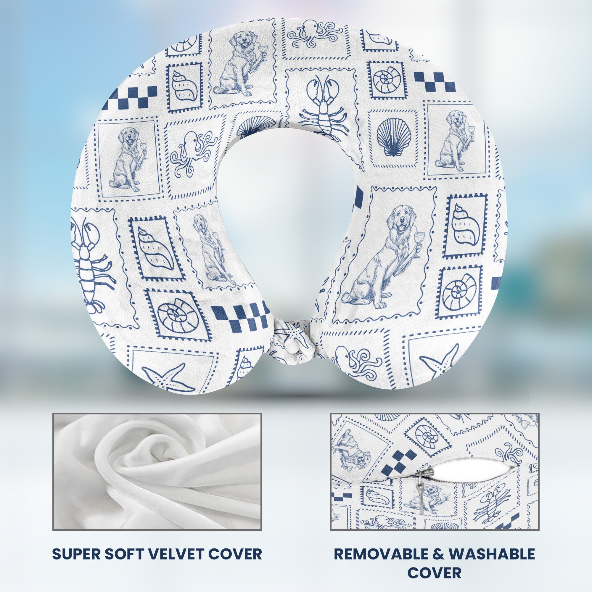 Chillin' Travel Vibes - Personalized U-Shaped Travel Neck Pillow