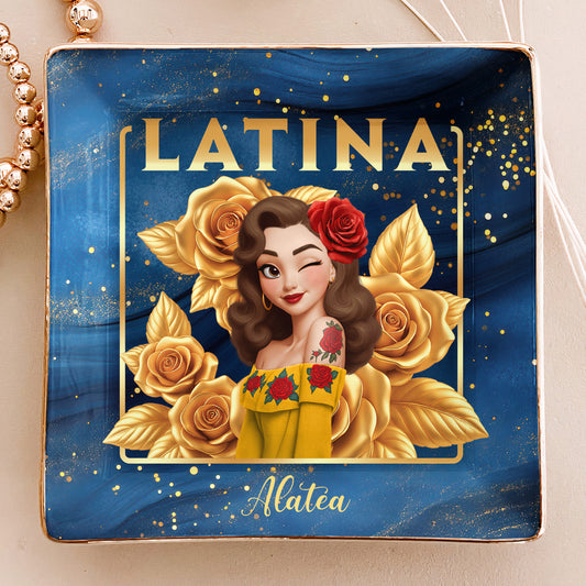 Chingona Boricua Poderosa Hispanic Woman Latina Latinos - Personalized Jewelry Dish
