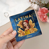 Chingona Boricua Poderosa Hispanic Woman Latina Latinos - Personalized Jewelry Dish