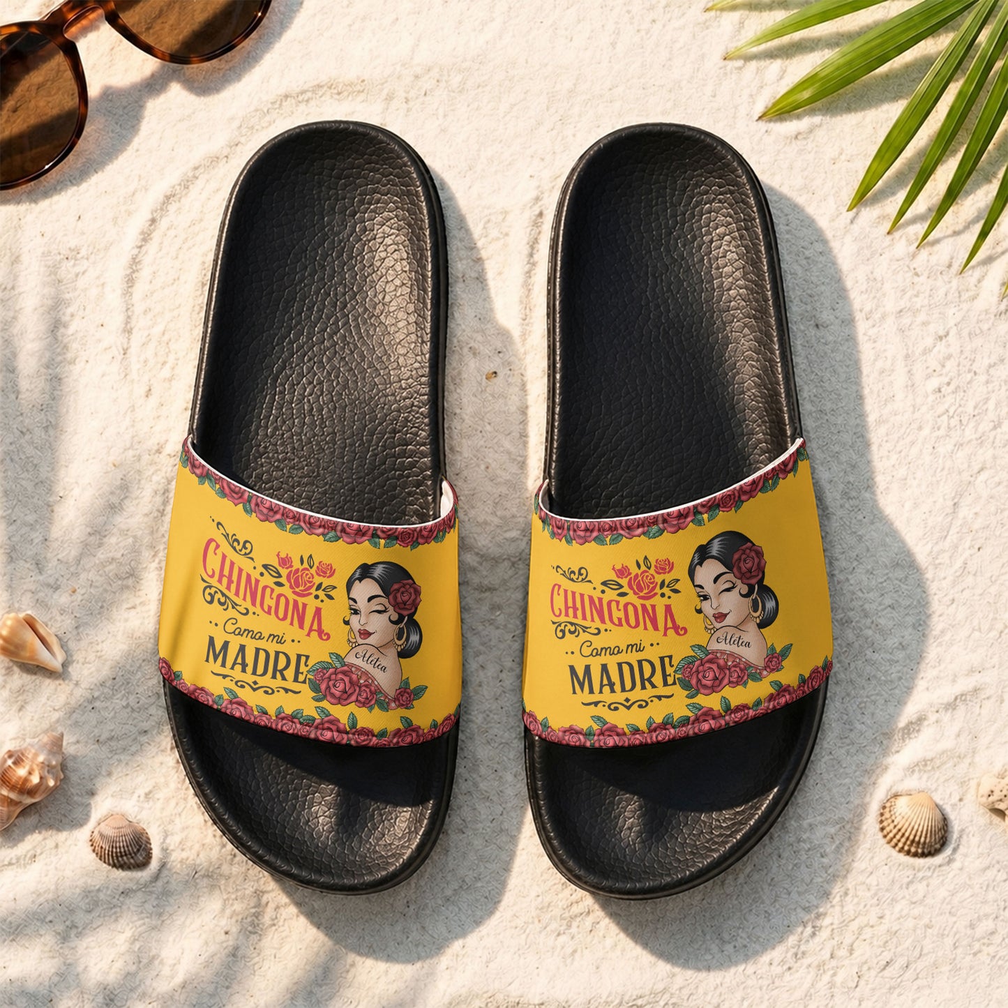 Chingona-Como-Mi-Madre-Humorous-Gift-For-Hispanics-Personalized-Sandals-1