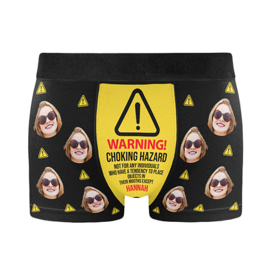 Choking Hazard - Personalized Photo Men's Boxer Briefs - Anniversary Gifts For Men, Husband, Him, Boyfriend