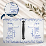 Christ Cross Affirmation Religious Gift For Women Toile De Jouy - Personalized Bible Cover