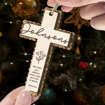 Christ Cross Nativity Scripture Christmas - Personalized Wooden Ornament