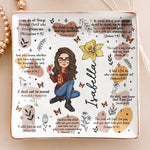 Christian Affirmation Bible Verses With Birth Flower - Personalized Jewelry Dish