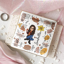 Christian Affirmation Bible Verses With Birth Flower - Personalized Jewelry Dish