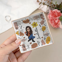 Christian Affirmation Bible Verses With Birth Flower - Personalized Jewelry Dish