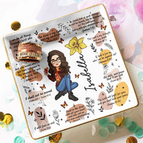 Christian Affirmation Bible Verses With Birth Flower - Personalized Jewelry Dish