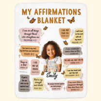 Christian Bible Verse Affirmations For Girls, Boys - Personalized Photo Blanket