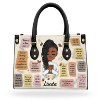 Christian Bible Verse Affirmations - Personalized Leather Bag