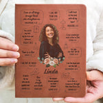 Christian Bible Verse Affirmations - Personalized Photo Leather Journal