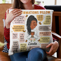 Christian Bible Verse Affirmations - Personalized Pillow (Insert Included)