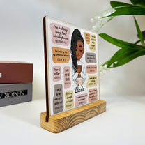 Christian Bible Verse Affirmations - Personalized Wood Plaque With Wooden Stand