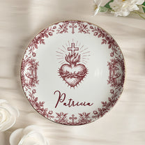 Christian Faith Symbols Toile De Jouy - Personalized Jewelry Dish