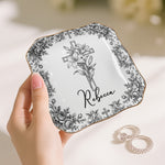 Christian Faith Symbols Toile De Jouy - Personalized Jewelry Dish