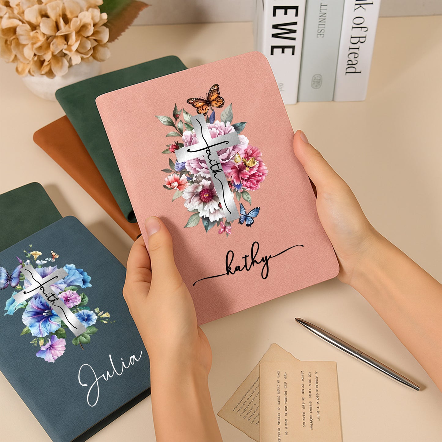 Christian Gift Faith Journal - Personalized Leather Journal