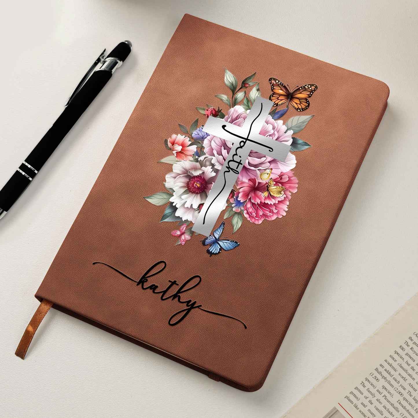 Christian Gift Faith Journal - Personalized Leather Journal