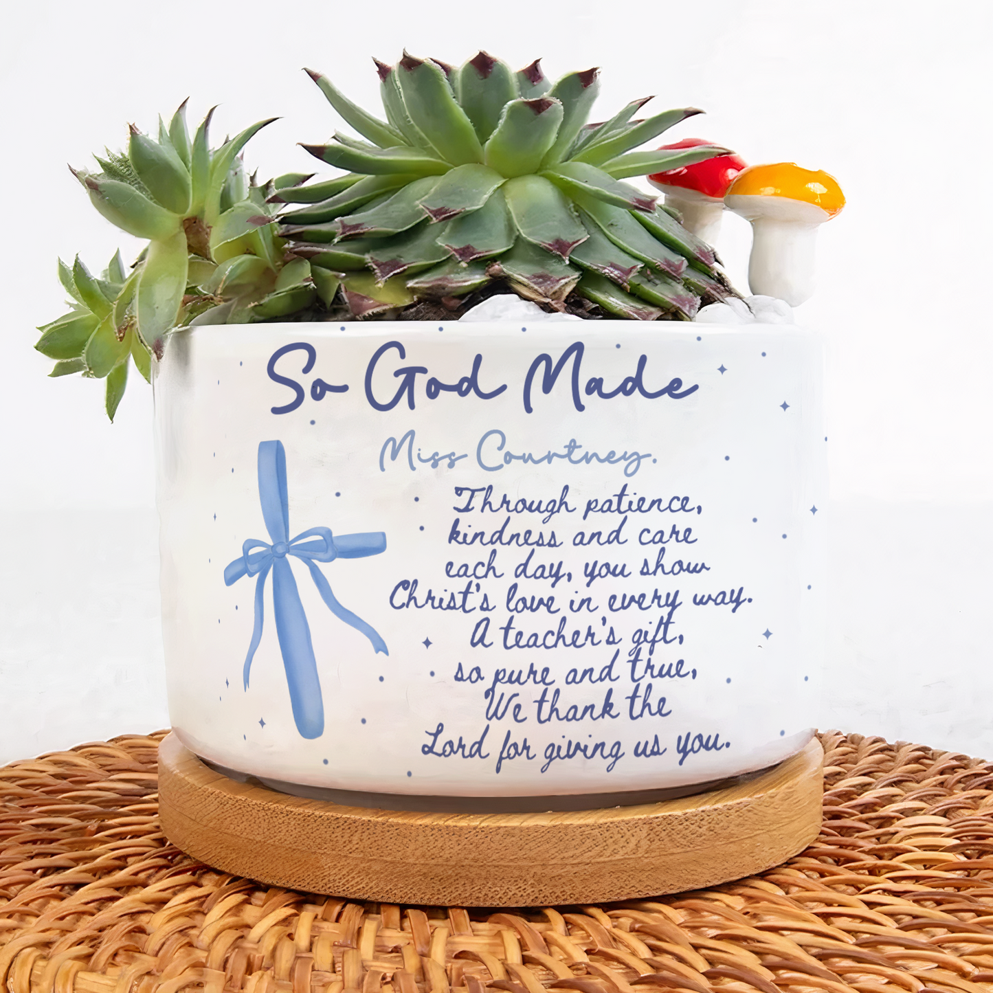 Christian Teacher Gift Custom Teacher Appreciation - Personalized Plant Pot
