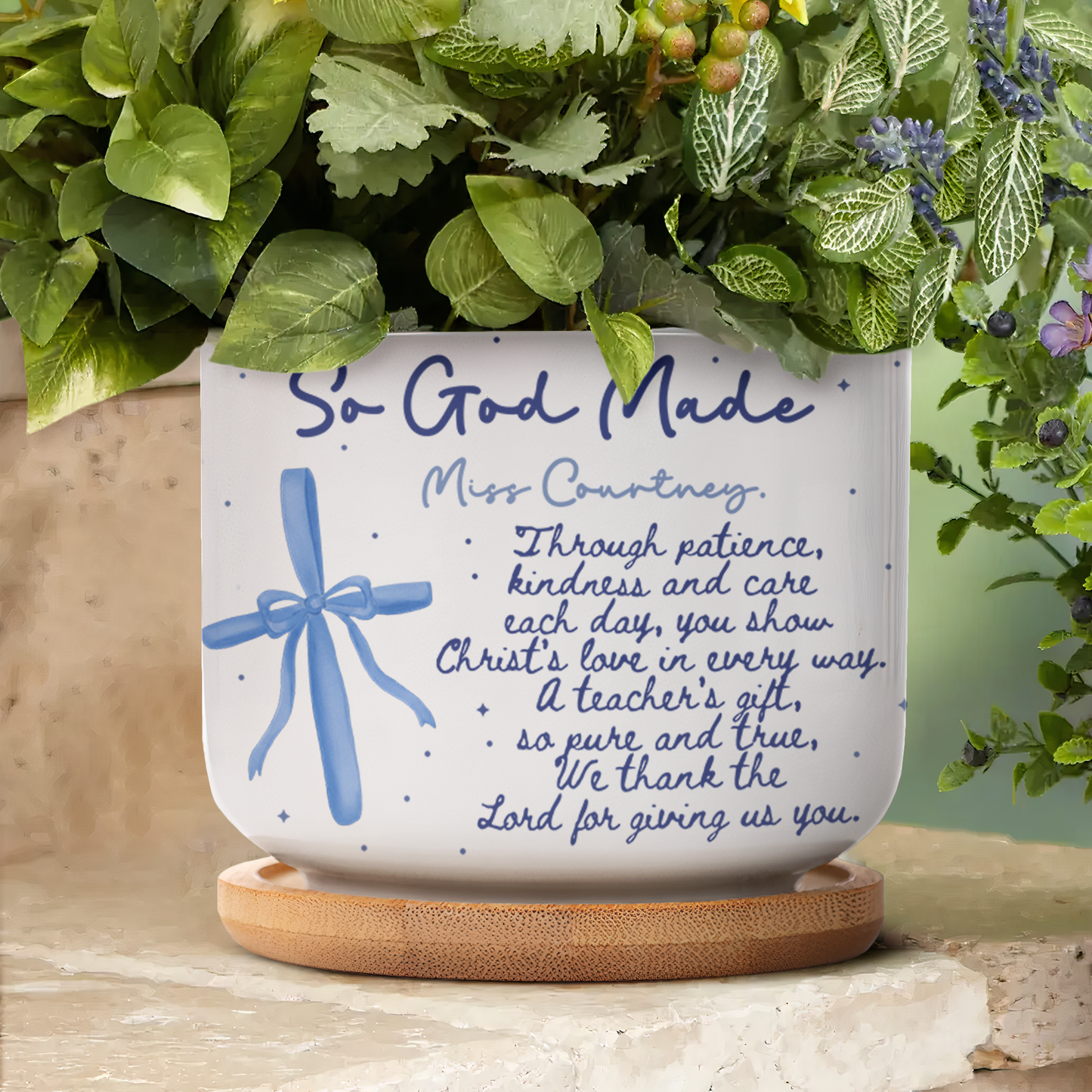 Christian Teacher Gift Custom Teacher Appreciation - Personalized Plant Pot