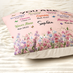 Christian Wild Flower Gift For Her, Wife, Daughter, Sister - Personalized Pillow (Insert Included)