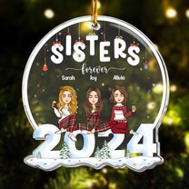 Christmas 2024 Sisters Forever - Personalized Acrylic Ornament