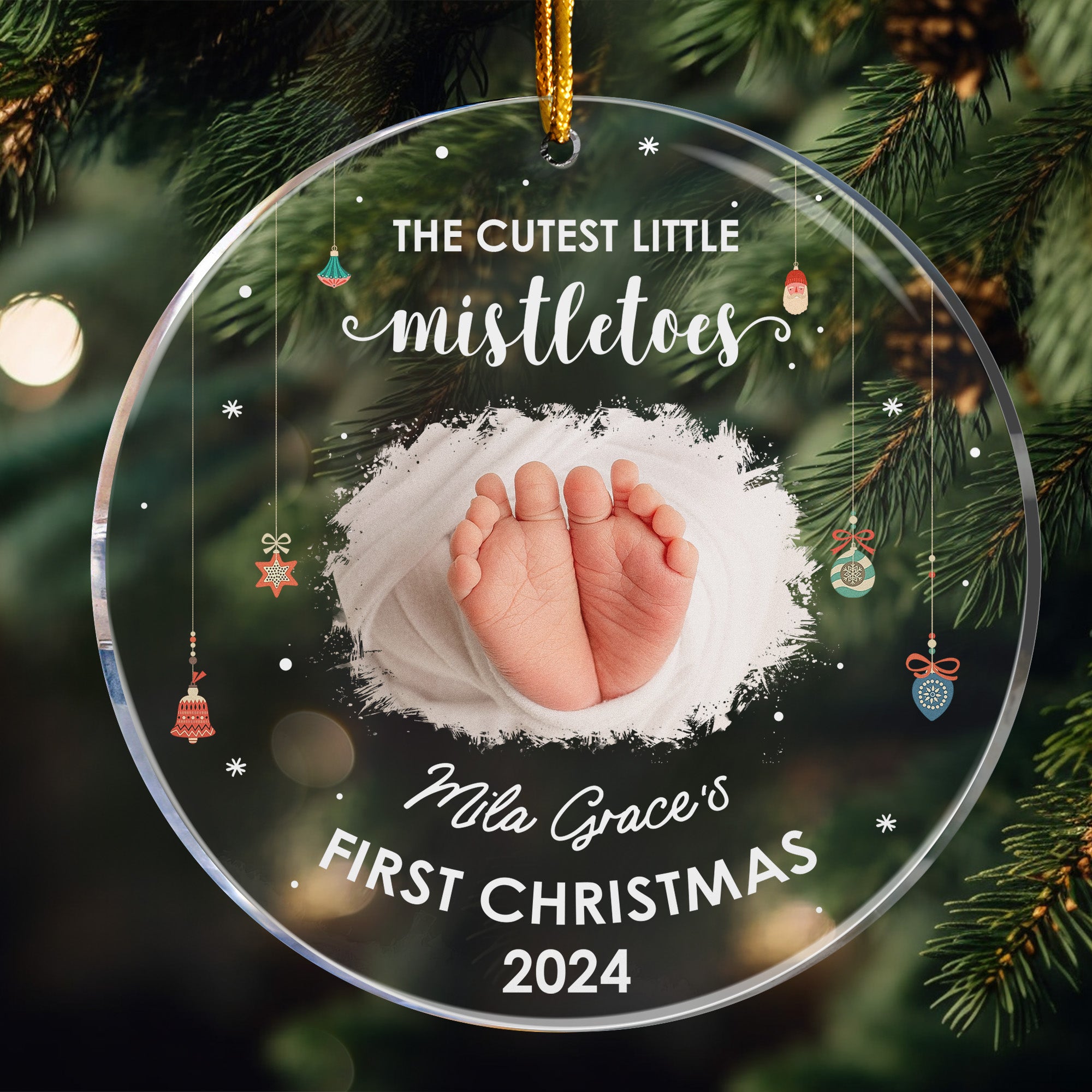 Christmas Baby The Cutest Little Mistletoes - Personalized Acrylic Ornament