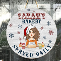 Christmas Bakery Served Daily - Personalized Wood Wreath