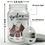 Christmas Besties Because Of You I Laugh Little Harder - Personalized Mason Jar Light