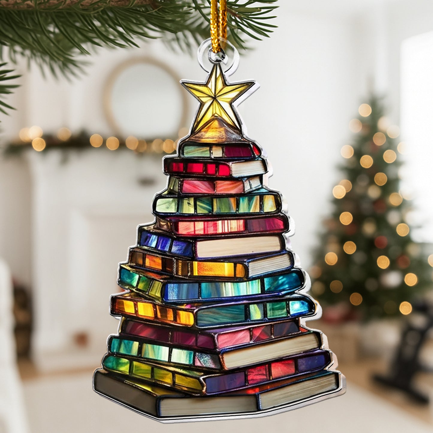Christmas Book Tree - Acrylic Ornament