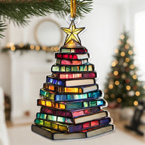 Christmas Book Tree - Acrylic Ornament