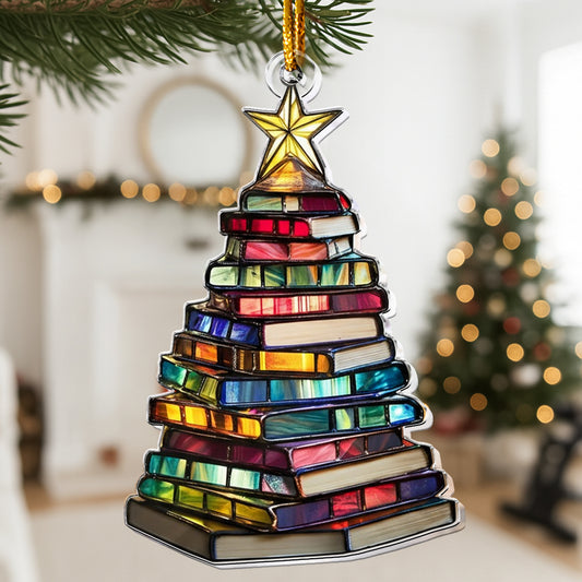 Christmas Book Tree - Acrylic Ornament