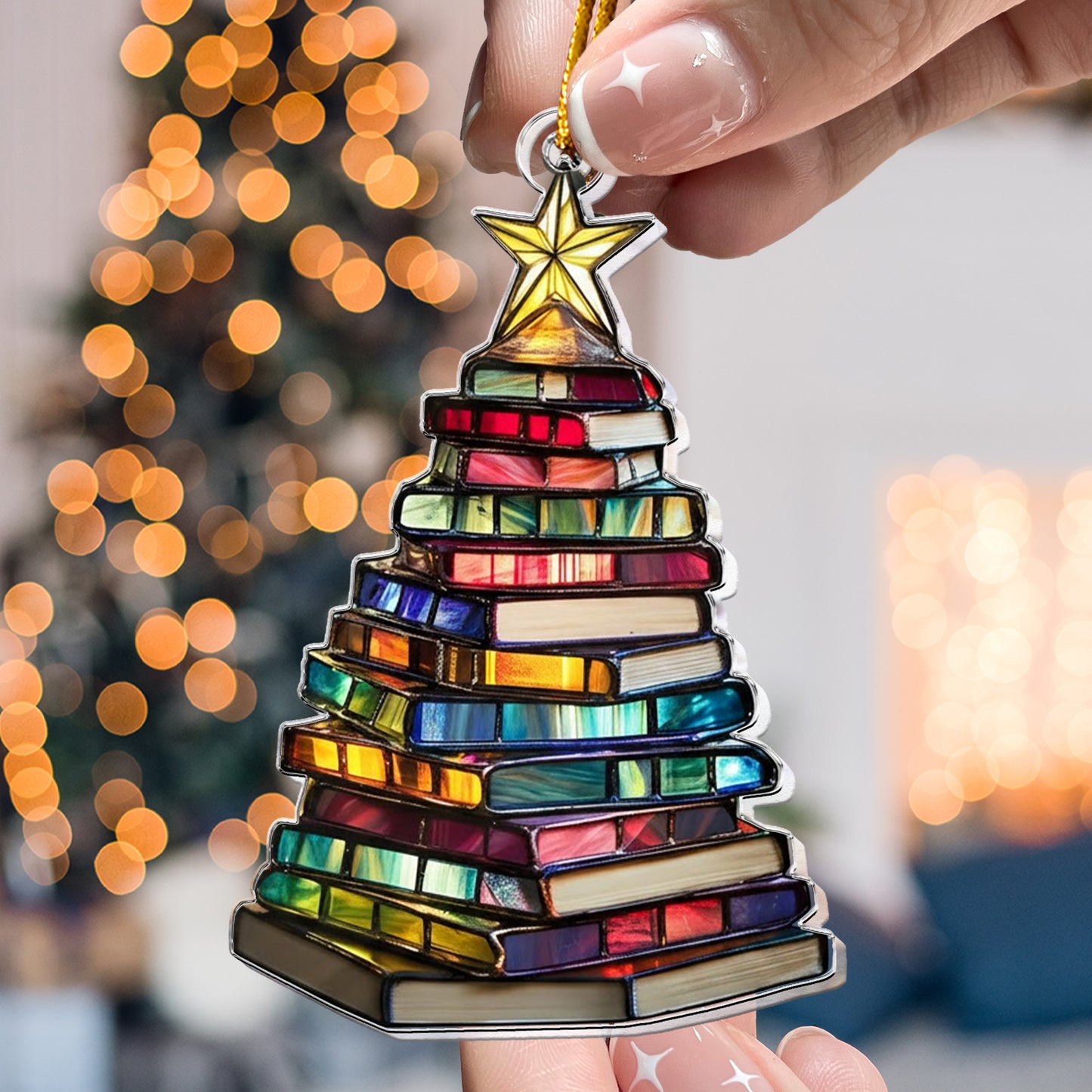 Christmas Book Tree - Acrylic Ornament
