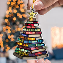 Christmas Book Tree - Acrylic Ornament
