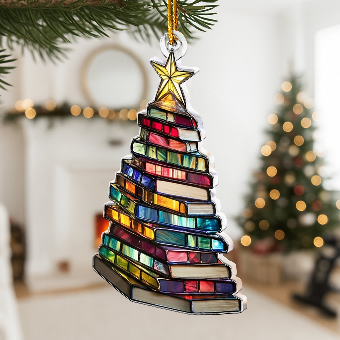 Christmas Book Tree - Acrylic Ornament