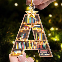 Christmas Booklovers Ornaments Custom Letter Name - Personalized Acrylic Ornament