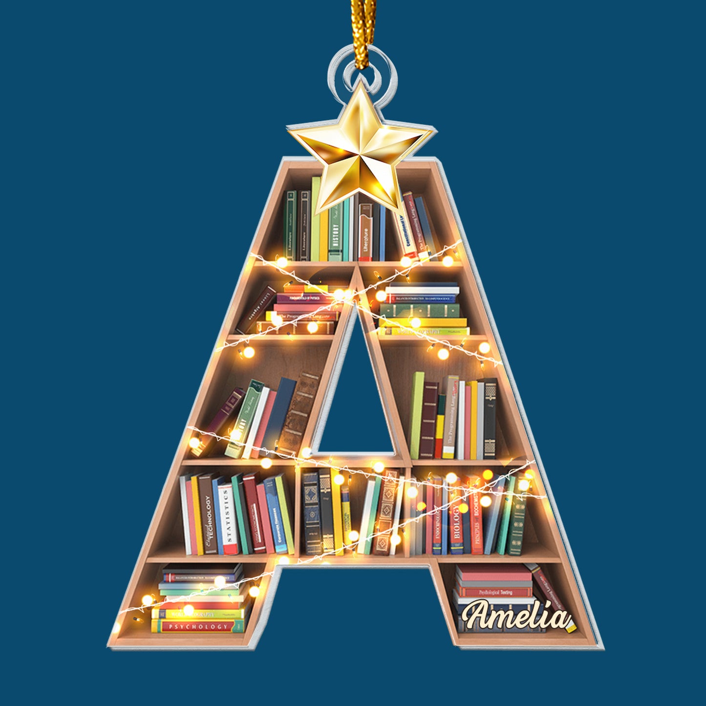 Christmas Booklovers Ornaments Custom Letter Name - Personalized Acrylic Ornament