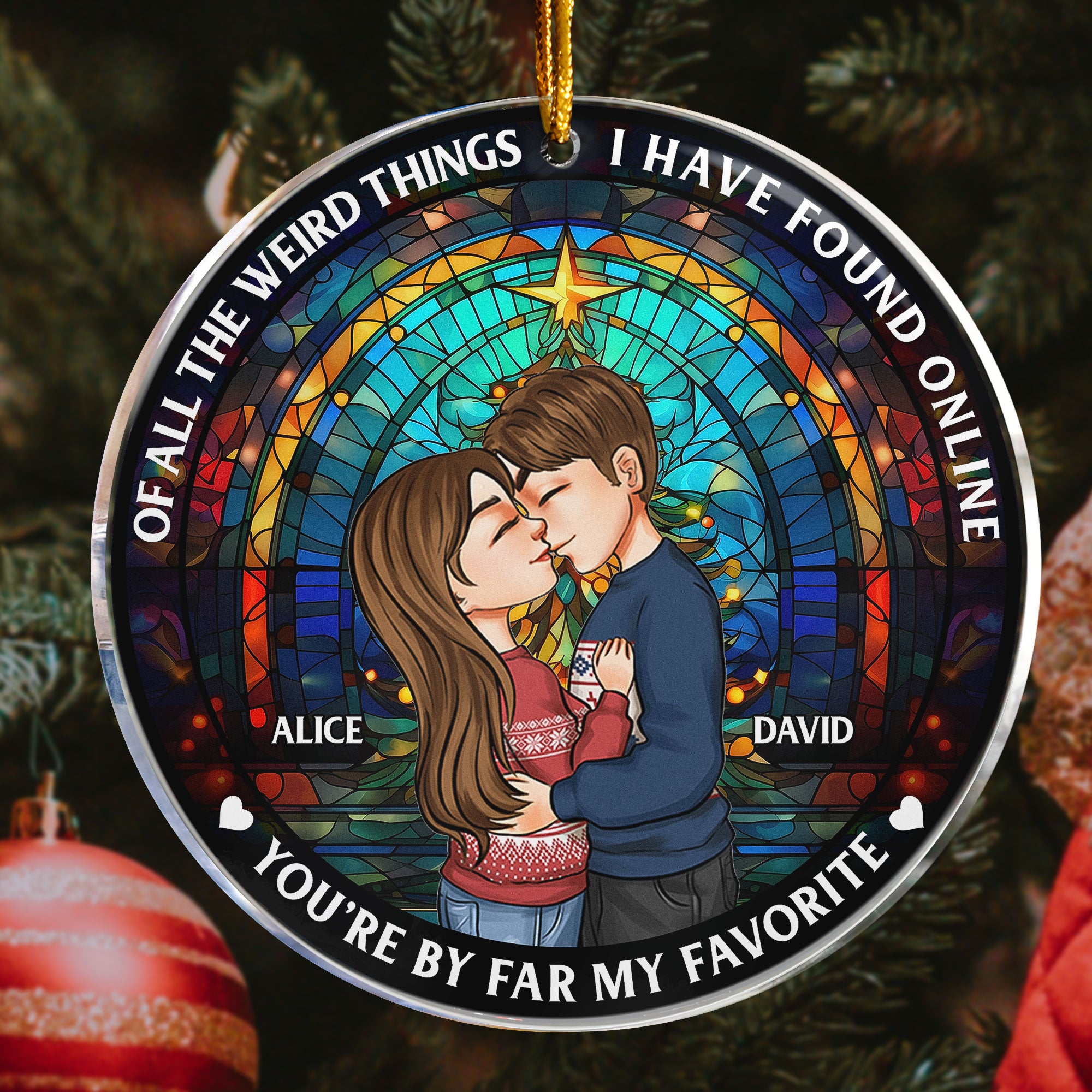 Christmas Couple Congrats On Being My Husband - Personalized Acrylic Ornament