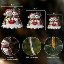 Christmas Couple Snowman2D Flat - Acrylic Ornament